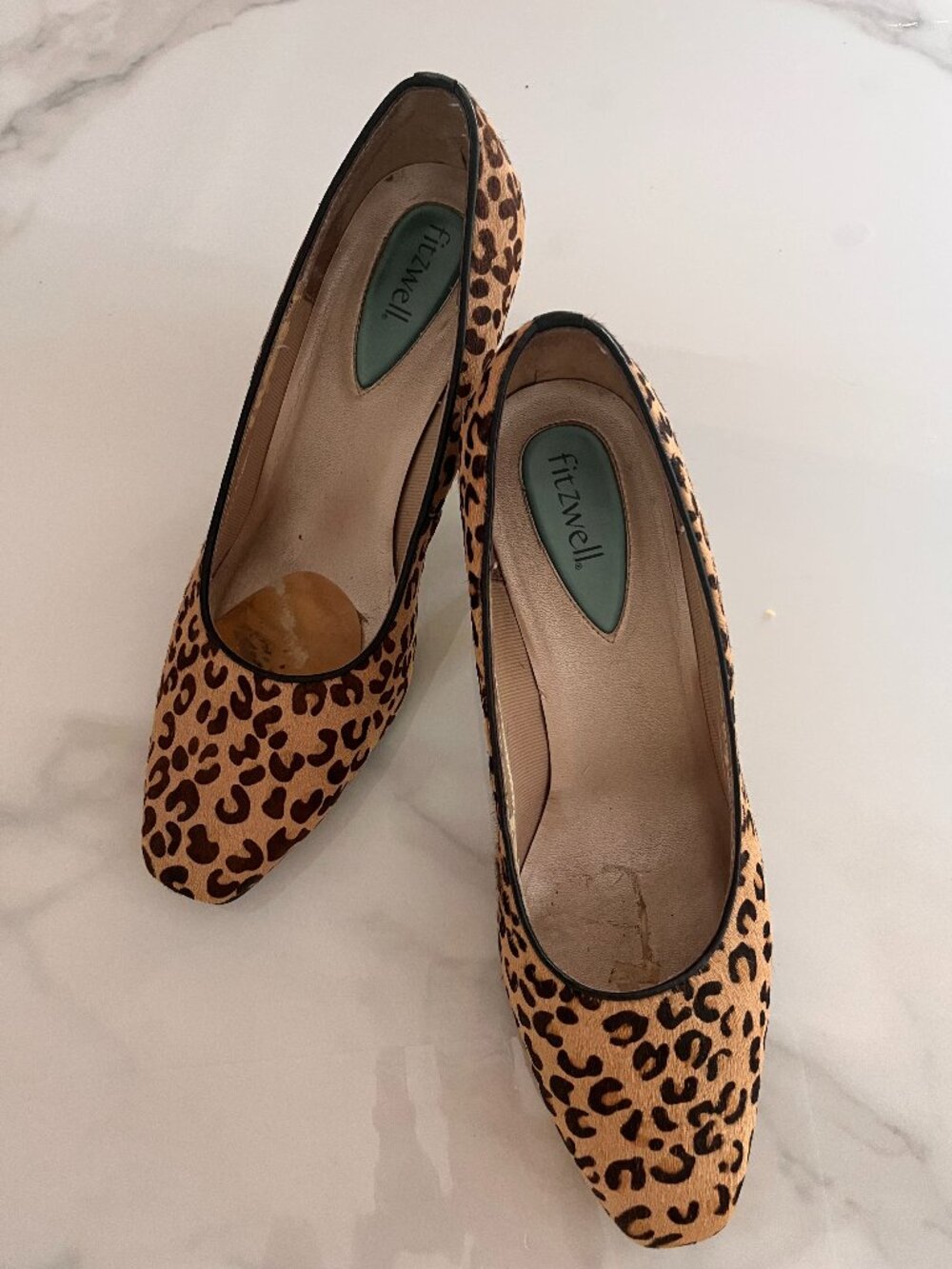 Leopard animal print calfskin heels: Size 8.5 wide
